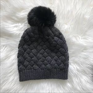 J. Crew Faux-fur pom-pom hat (Gray)